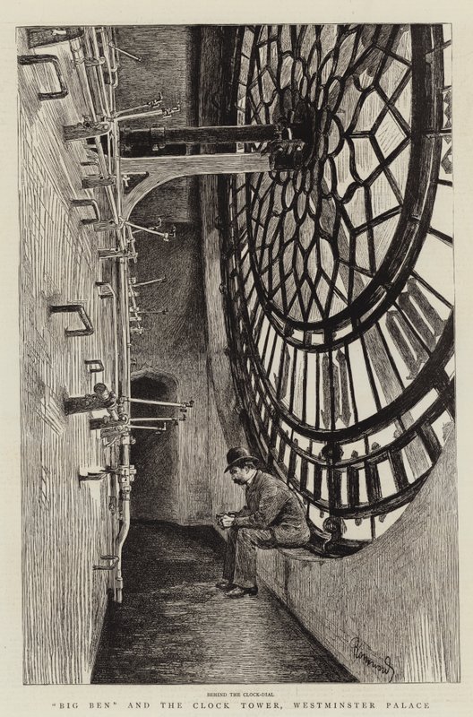 Big Ben och klocktornet, Westminster Palace av Charles Paul Renouard