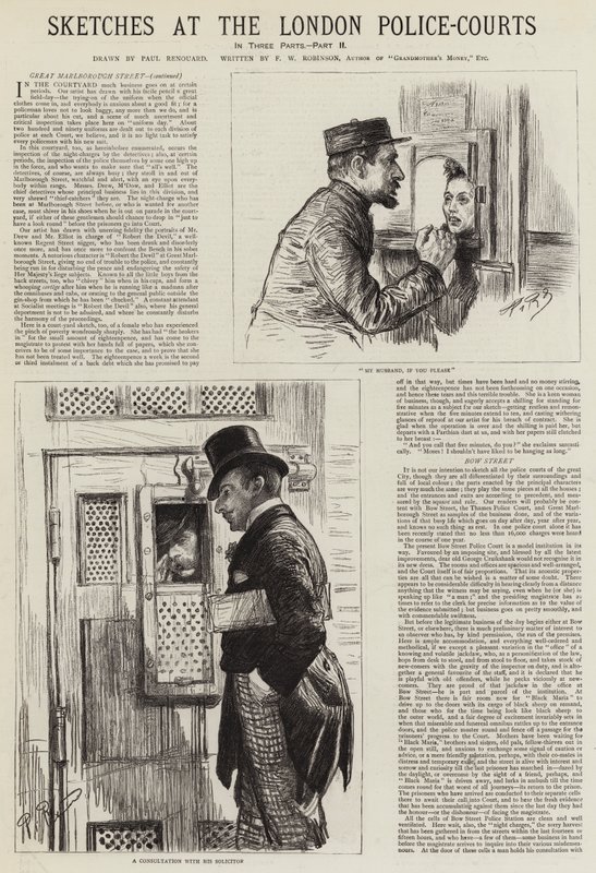 Skisser vid London Police-Courts av Charles Paul Renouard