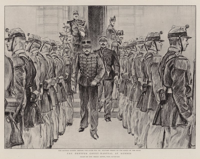 Dreyfus krigsrätt i Rennes av Charles Paul Renouard