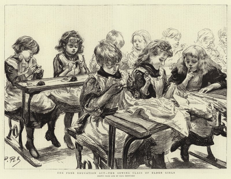 The Free Education Act, Syklassen för äldre flickor av Charles Paul Renouard