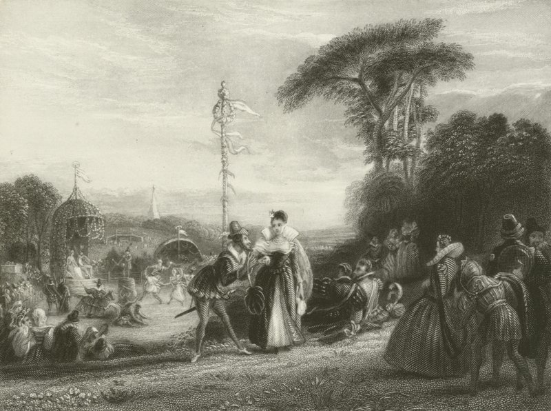 maj-dagen, under drottning Elizabeths regeringstid av Charles Robert Leslie