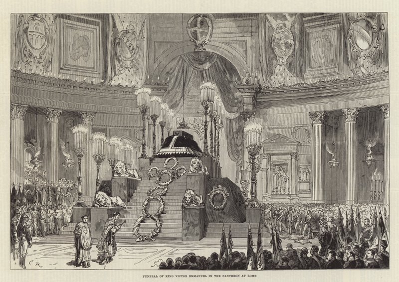 Kung Victor Emmanuels begravning i Pantheon i Rom av Sir John Charles Robinson