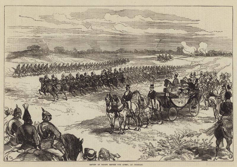 Trupper inför drottningen, i Chobham av Sir John Charles Robinson