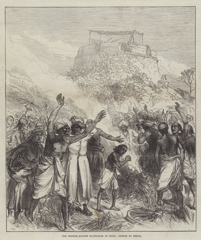 Den brittiska Eclipse Expeditionen i Indien, Sketch at Bekul av Sir John Charles Robinson