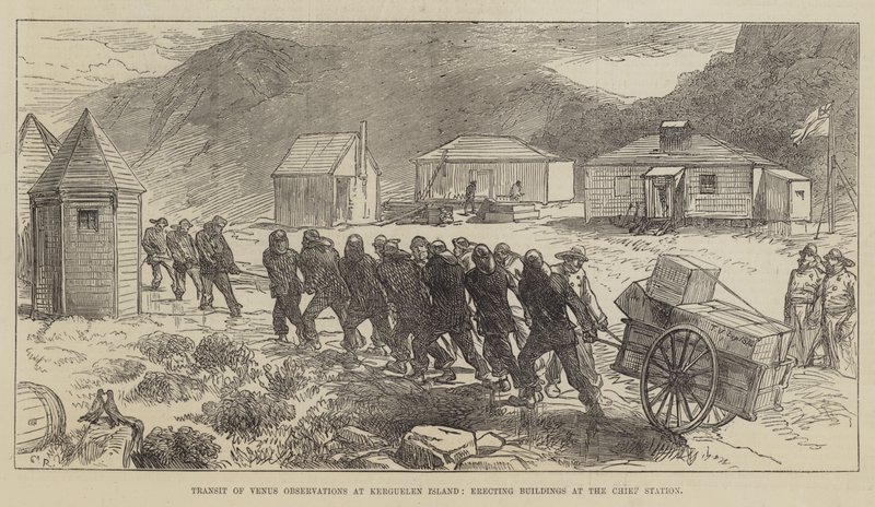Observationer av Venus övergång på Kerguelen Island, uppförande av byggnader vid huvudstationen av Sir John Charles Robinson