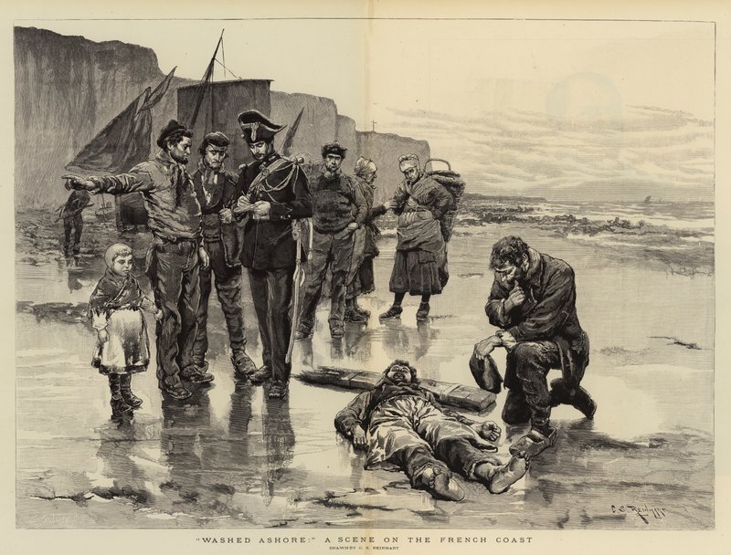 Washed Ashore, en scen på den franska kusten av Charles Stanley Reinhart
