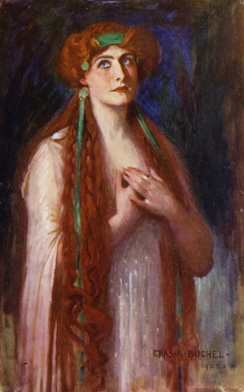 Calypso, Miss Nancy Price (lito i färg) av Charles A. Buchel