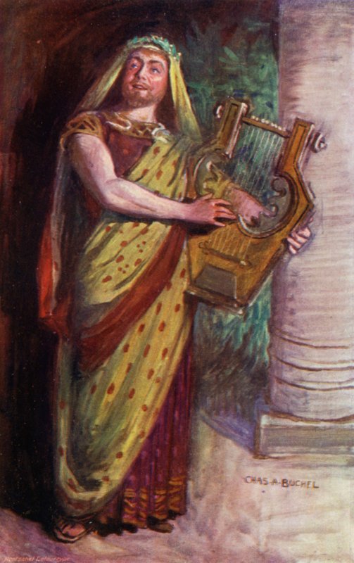 Phemius, Mr Courtice Pounds (färg litho) av Charles A. Buchel