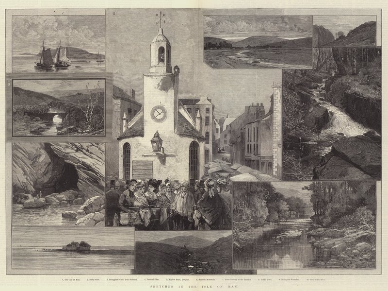Skisser på Isle of Man av Charles Auguste Loye