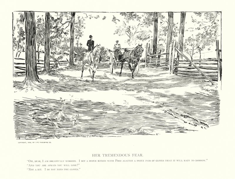 Hennes enorma rädsla (litografi) av Charles Dana Gibson