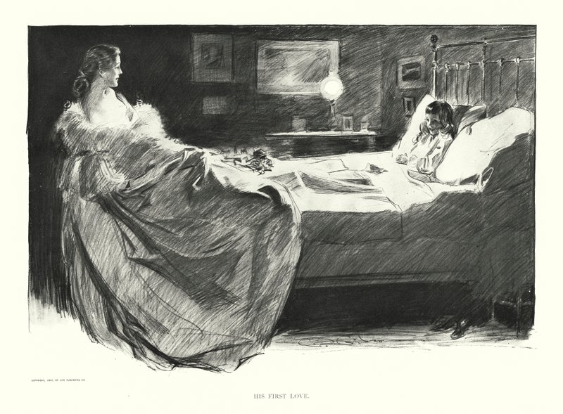 Hans första kärlek (litografi) av Charles Dana Gibson