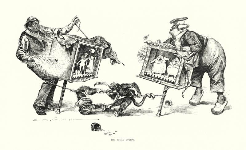 The Rival Operas (litografi) av Charles Dana Gibson