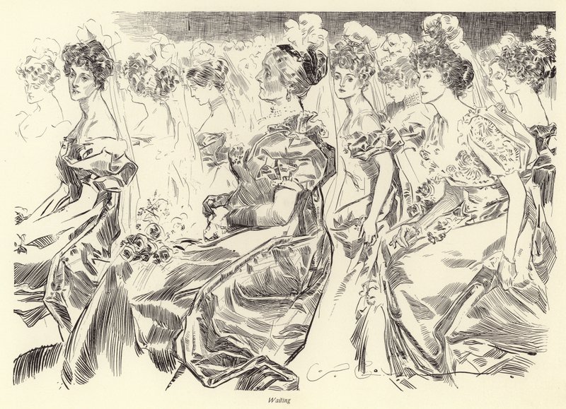 Väntar på en salong av Charles Dana Gibson