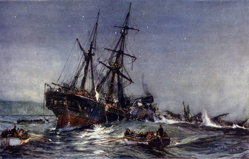 The Wreck of the Birkenhead, 1852 av Charles Edward Dixon