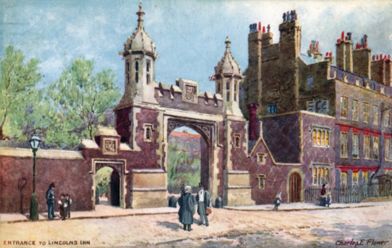 Entré, Lincolns Inn, London av Charles Edwin Flower