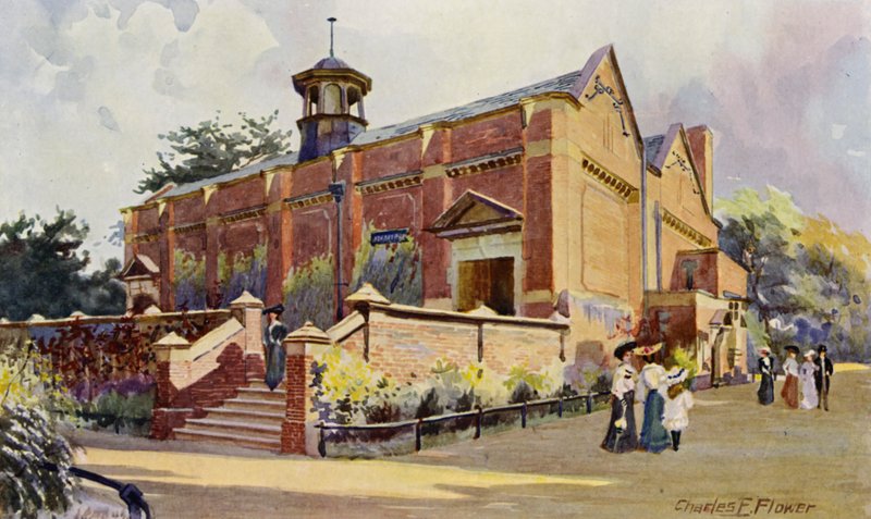 London Zoo: Ape House (färg litho) av Charles Edwin Flower