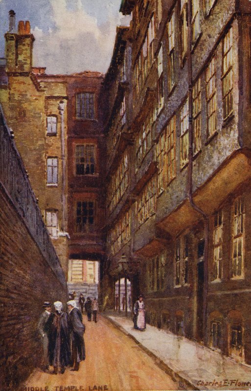 Middle Temple Lane, London av Charles Edwin Flower