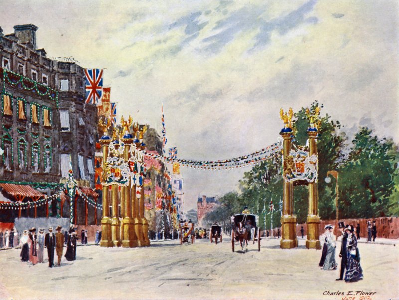 Piccadilly i juni 1902 av Charles Edwin Flower