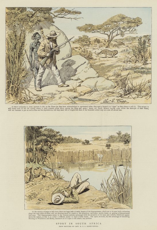 Sport i Sydafrika (chromolitho) av Charles Edwin Fripp
