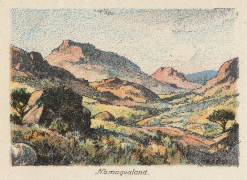 Sydafrika: Namaqualand (färglitografi) av Charles Ernest Peers