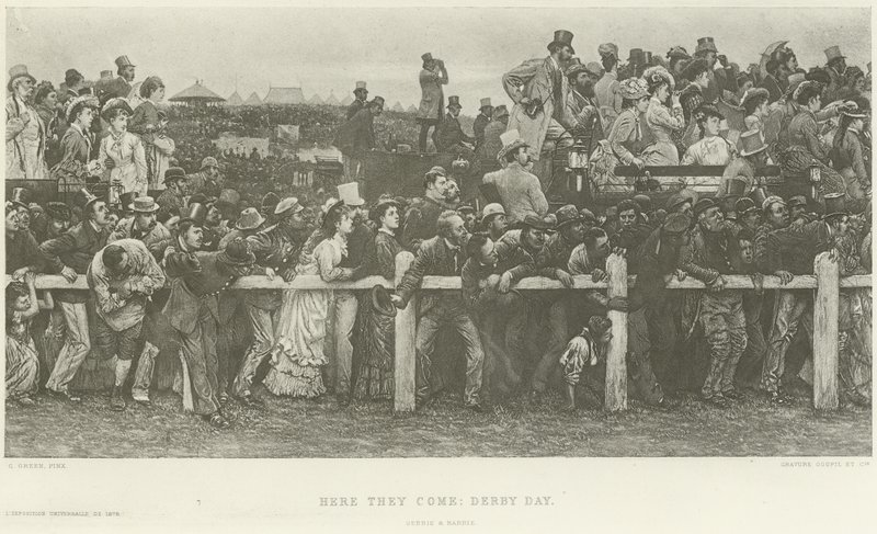 Här kommer de: Derby Day (gravyr) av Charles Green