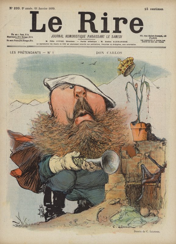 Don Carlos, Illustration för Le Rire av Charles Leandre