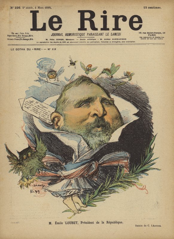 Emile Loubet, Illustration för Le Rire av Charles Leandre