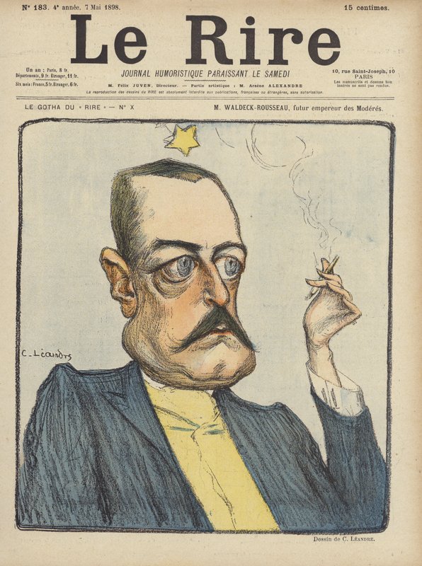Waldeck-Rousseau, Illustration för Le Rire av Charles Leandre