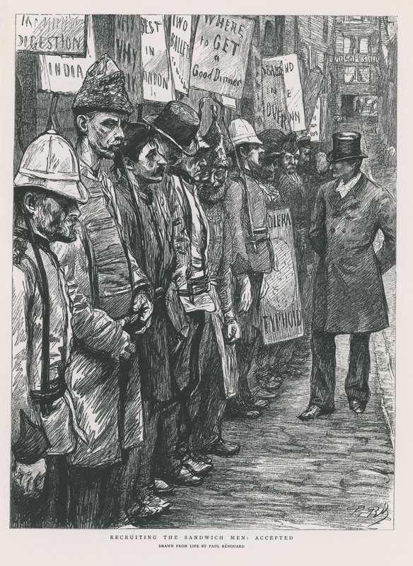 Rekrytera smörgåsmännen (gravyr) av Charles Paul Renouard