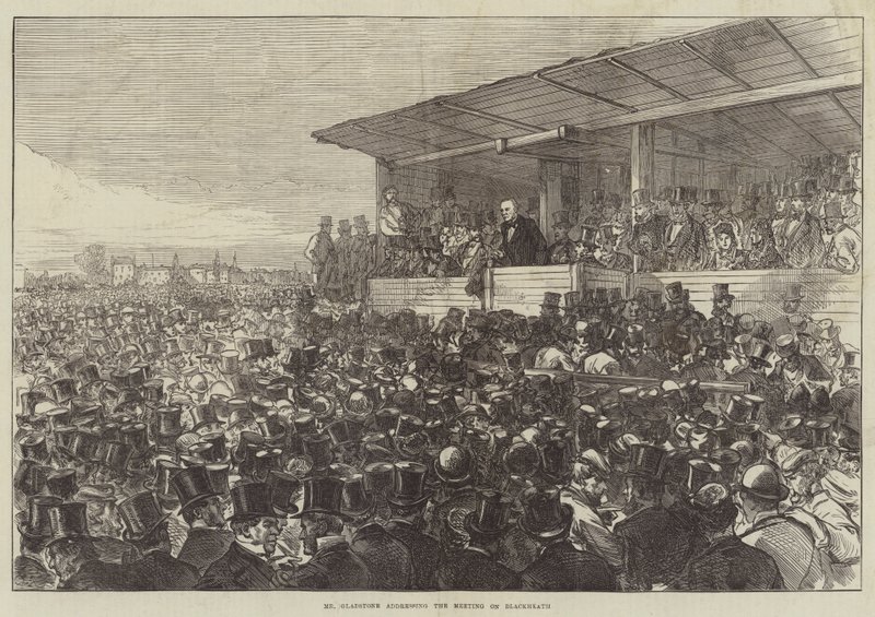 Mr Gladstone talar till mötet om Blackheath av Sir John Charles Robinson