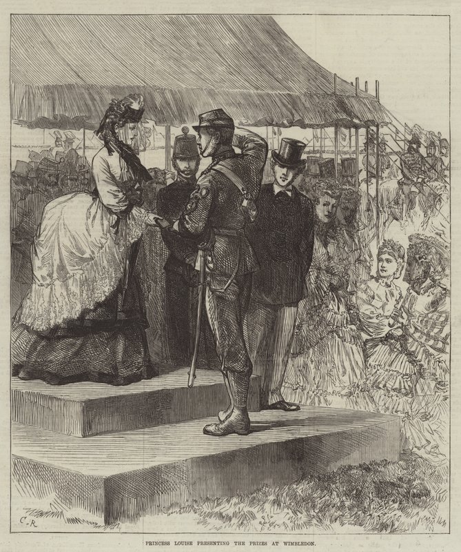 Prinsessan Louise delar ut priserna i Wimbledon av Sir John Charles Robinson