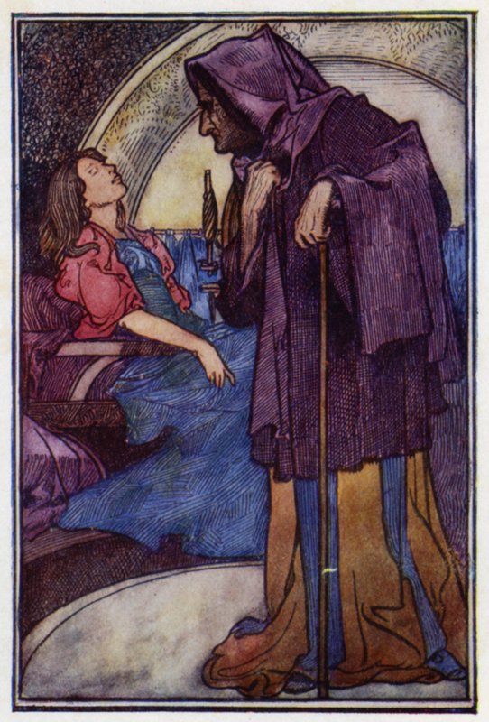 Törnrosa (färg litho) av Charles Robinson