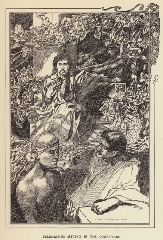 Telemachus sitter på gården av Sir John Charles Robinson