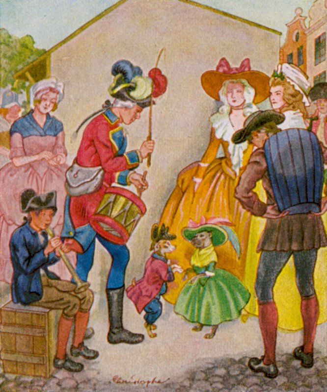 Jahrmarkt / Mässa (färglitografi) av Christophe (1856 1945)