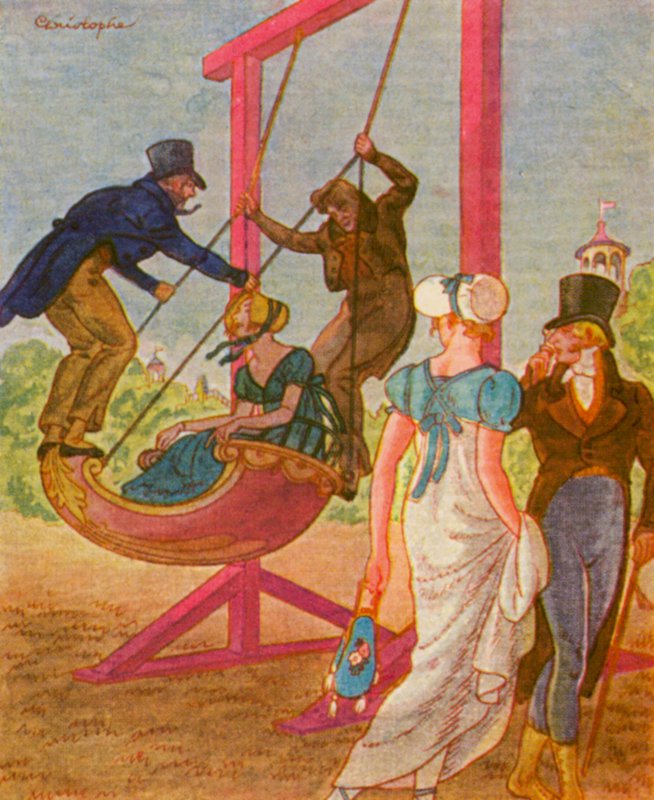 Schaukel / Swing (färglitografi) av Christophe (1856 1945)