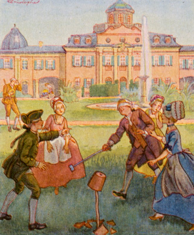 Pot Hitting (färglitografi) av Christophe (1856 1945)