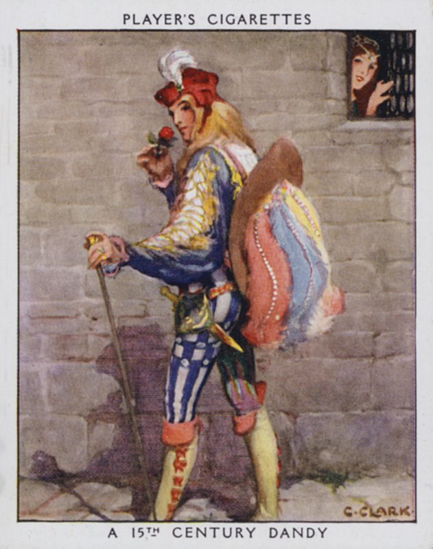Dandy från 1400-talet (lito i färg) av Christopher (after) Clark
