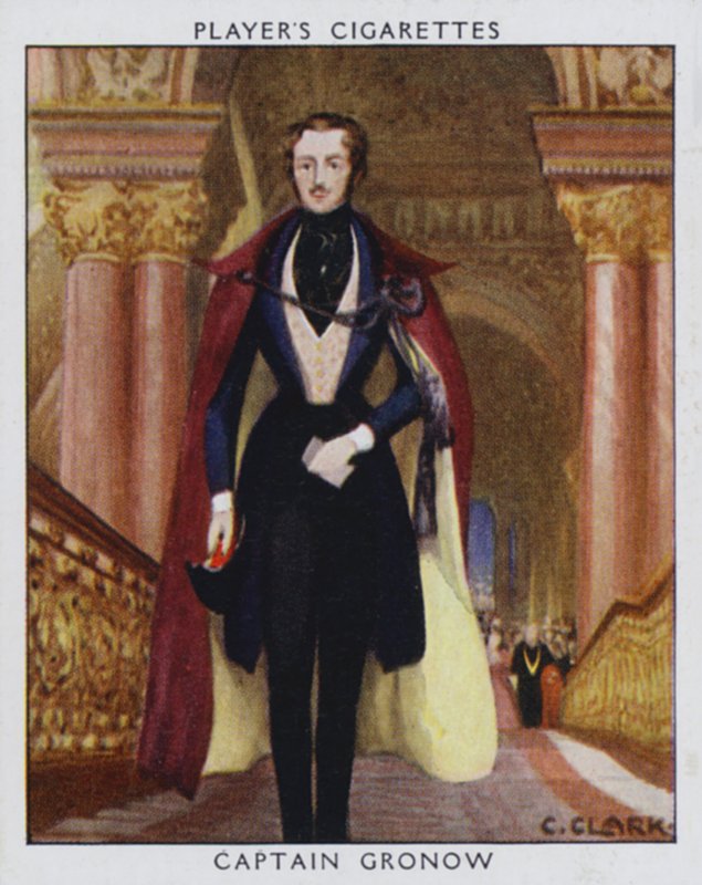 Kapten Gronow (färg litho) av Christopher (after) Clark
