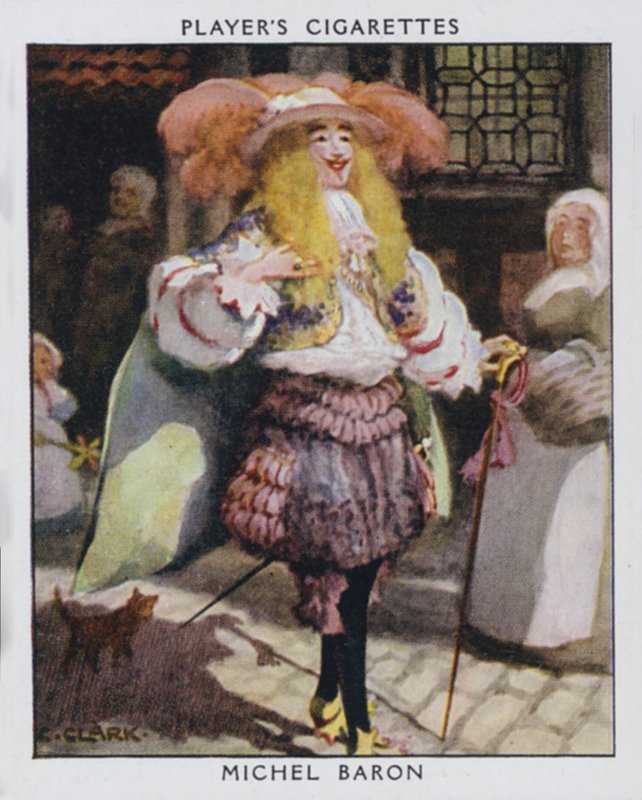 Michel Baron (färg litho) av Christopher (after) Clark