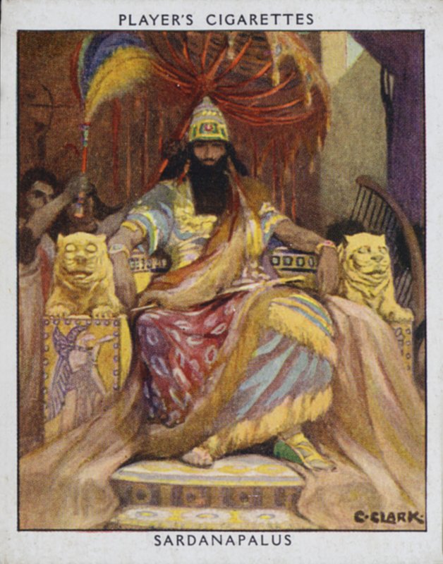 Sardanapalus (färg litho) av Christopher (after) Clark