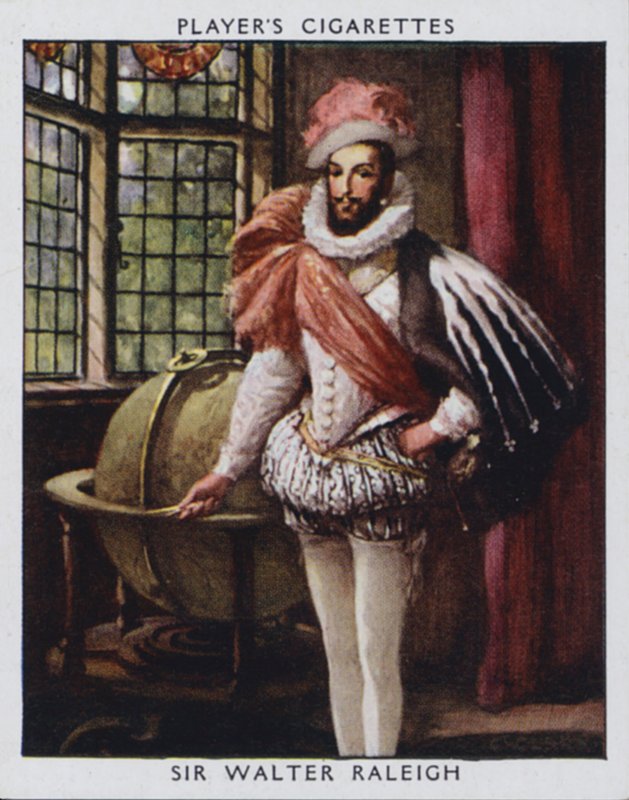 Sir Walter Raleigh (färg litho) av Christopher (after) Clark
