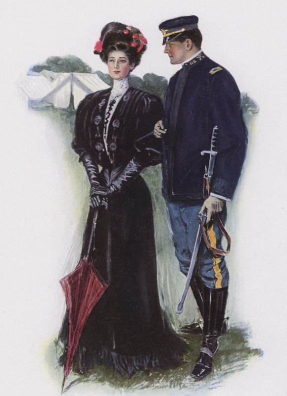 Dam och en soldat av Clarence F. Underwood