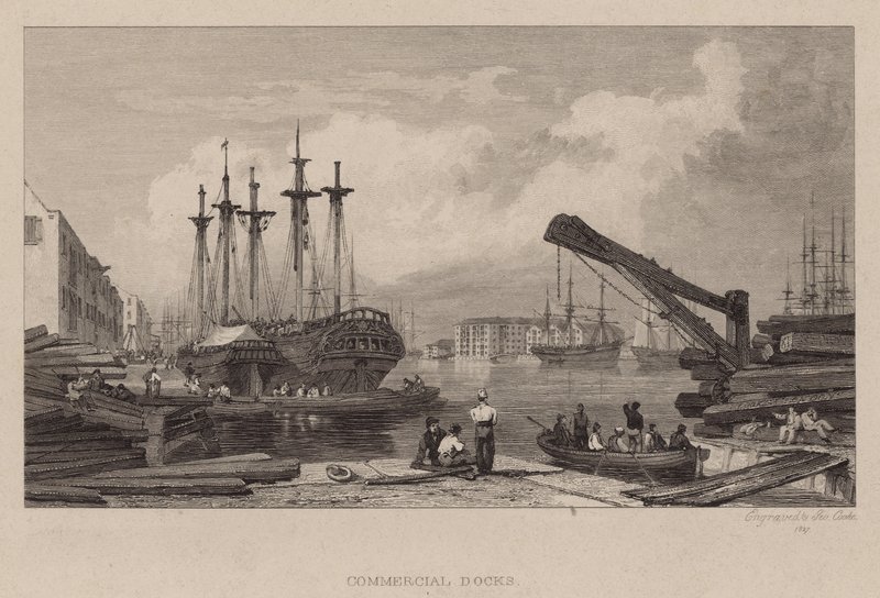 Commercial Docks, London av Clarkson Frederick Stanfield