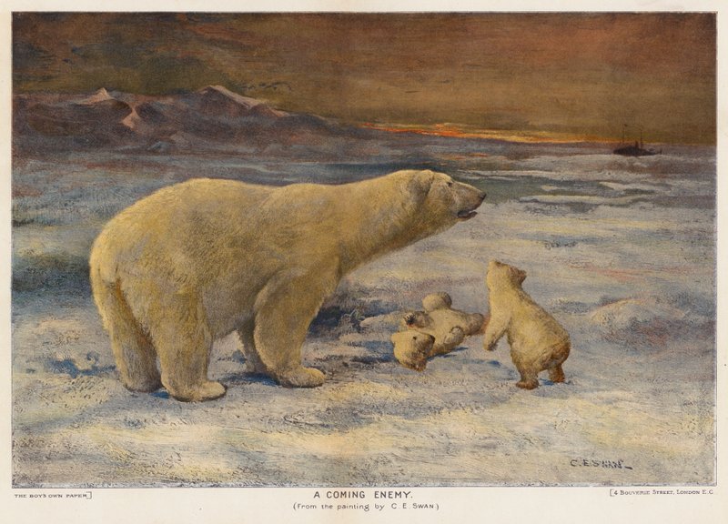 En kommande fiende (litho i färg) av Cuthbert Edmund Swan