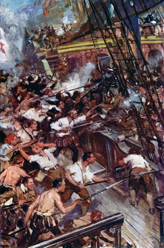 Illustration till Westward Ho! av Cyrus Cuneo