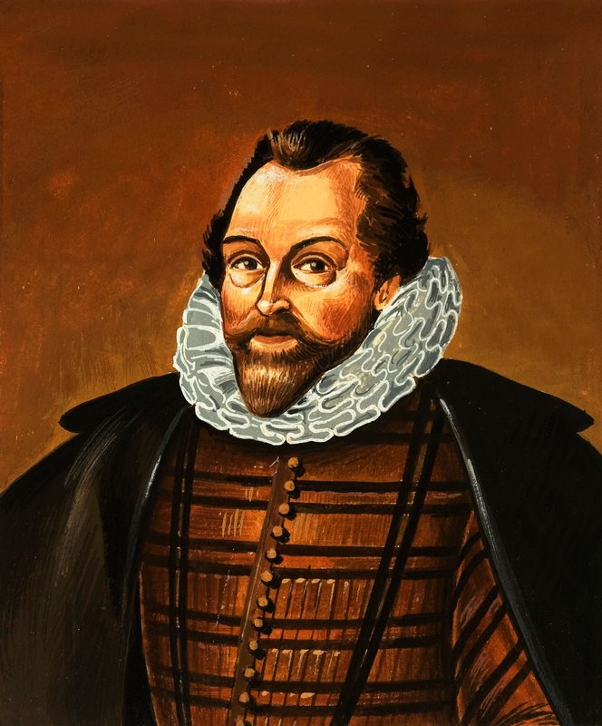 Sir Francis Drake (gouache på papper) av Dan Escott