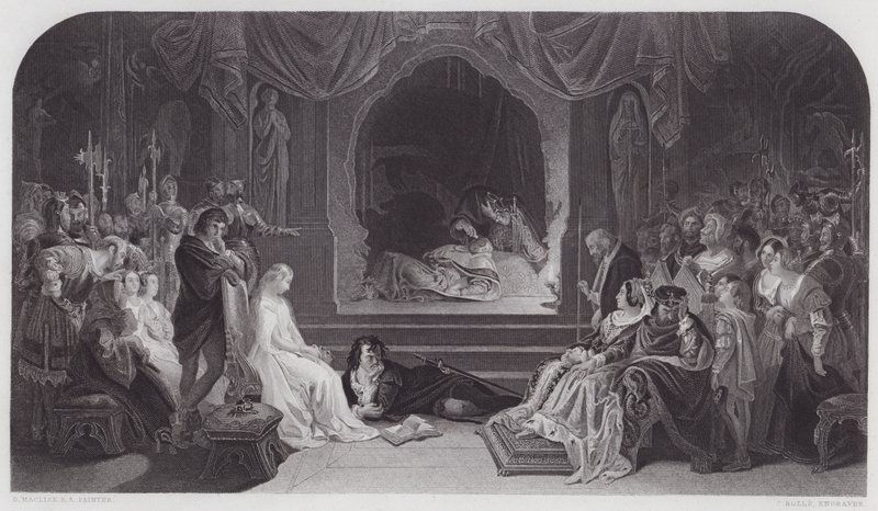 Hamlet (gravyr) av Daniel (after) Maclise
