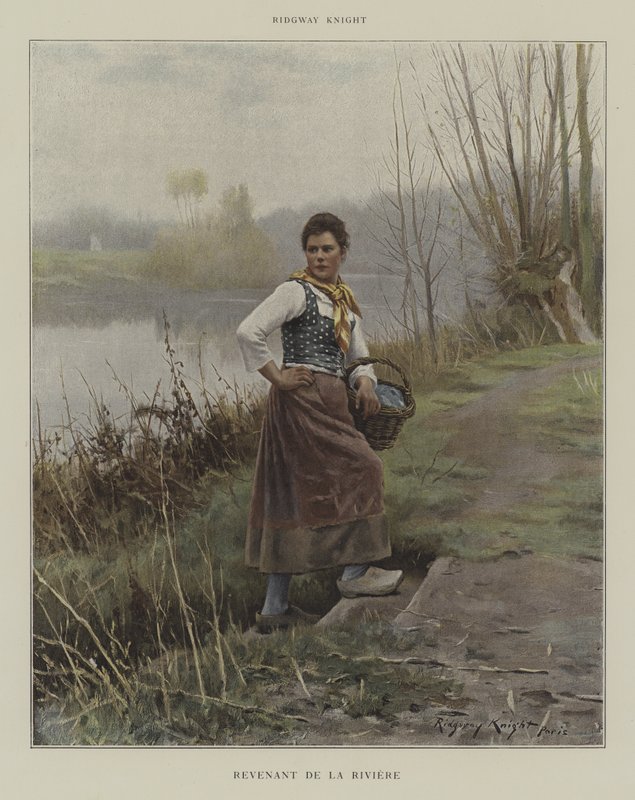Kommer tillbaka från floden av Daniel Ridgway Knight