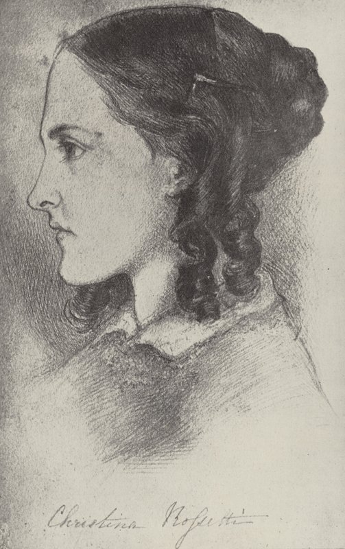 Christina Rossetti, engelsk poet av Dante Gabriel Charles Rossetti