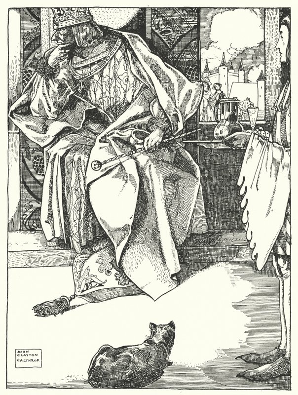 "Kungen vägrade alla förfriskningar" (gravyr) av Dion Clayton Calthrop